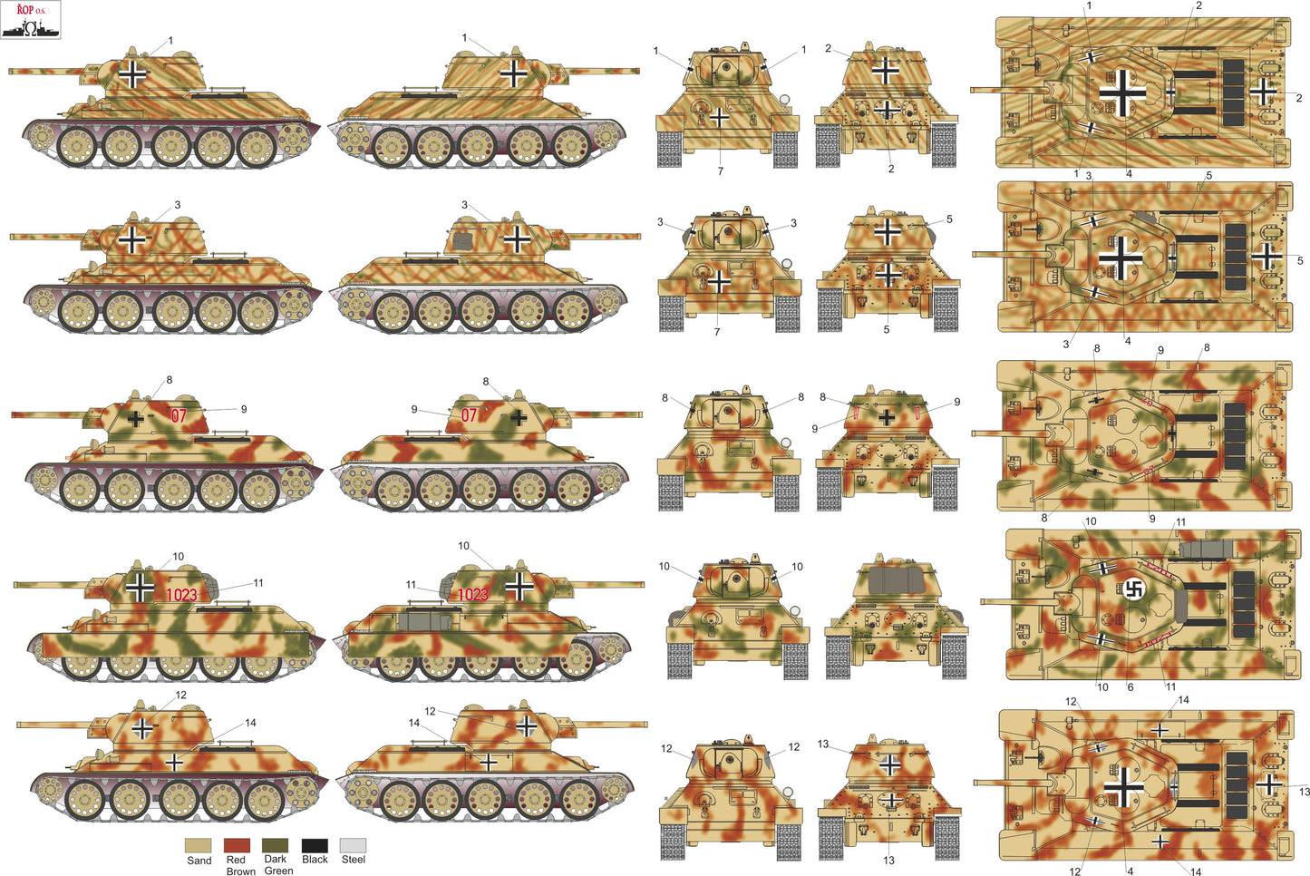 ROP o.s. MNFDT72020 1:72 Soviet T-34/76 Model 1943