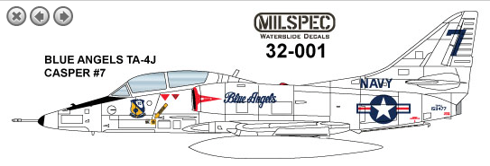 Milspec MPEC32001 TA-4J Skyhawk Casper Blue Angels 1:32