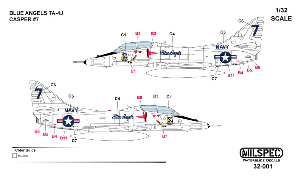 Milspec MPEC32001 TA-4J Skyhawk Casper Blue Angels 1:32