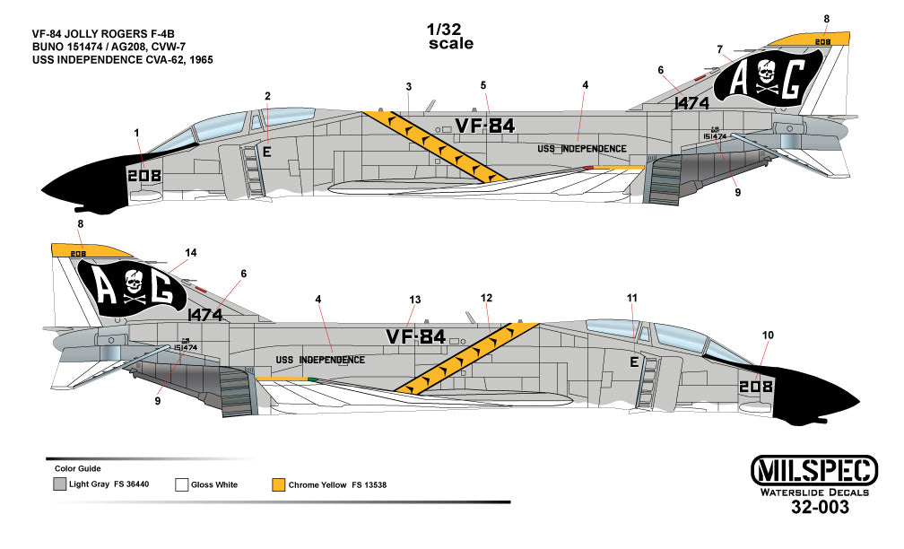 Milspec MPEC32003 F-4B Phantom VF-84 Jolly Rogers 1:32