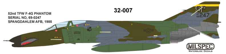 Milspec MPEC32007 1:32 McDonnell F-4G Phantom 52nd TFW SPANGDAHLM AB 1985