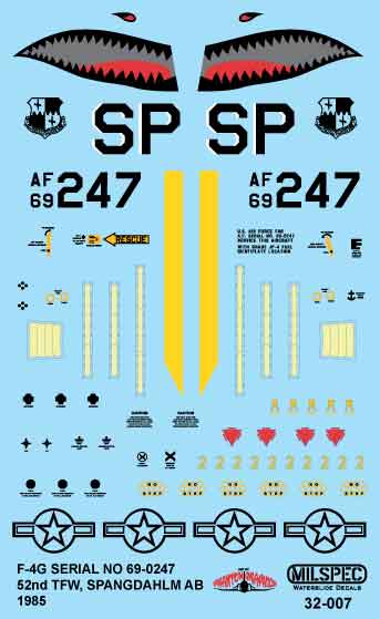 Milspec MPEC32007 1:32 McDonnell F-4G Phantom 52nd TFW SPANGDAHLM AB 1985