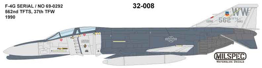Milspec MPEC32008 1:32 McDonnell F-4G Phantom 652nd TFTS 37th TFW 1990