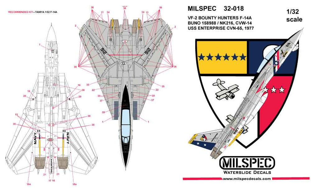 Milspec MPEC32018 F-14 Tomcat VF-2 Bounty Hunters 1:32