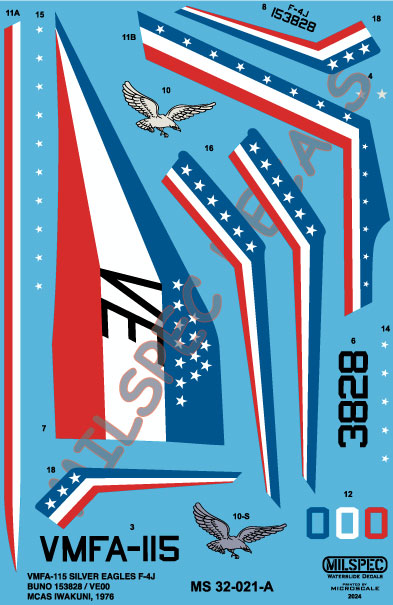 Milspec MPEC32021 F-4J Phantom VMFA-115 Silver Eagles 1:32