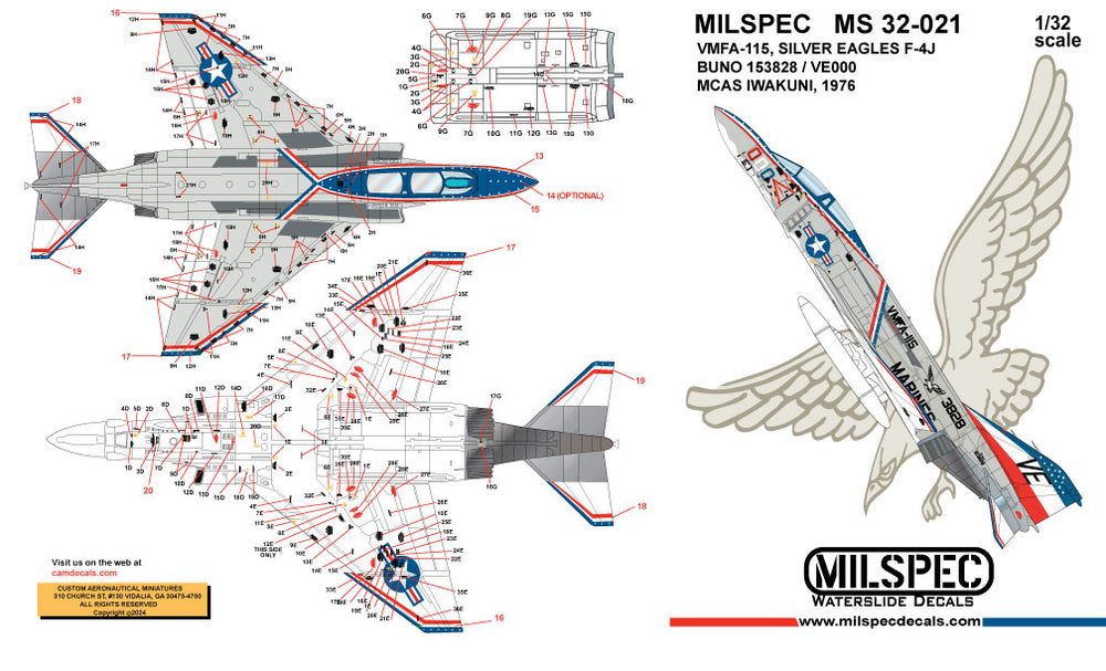 Milspec MPEC32021 F-4J Phantom VMFA-115 Silver Eagles 1:32