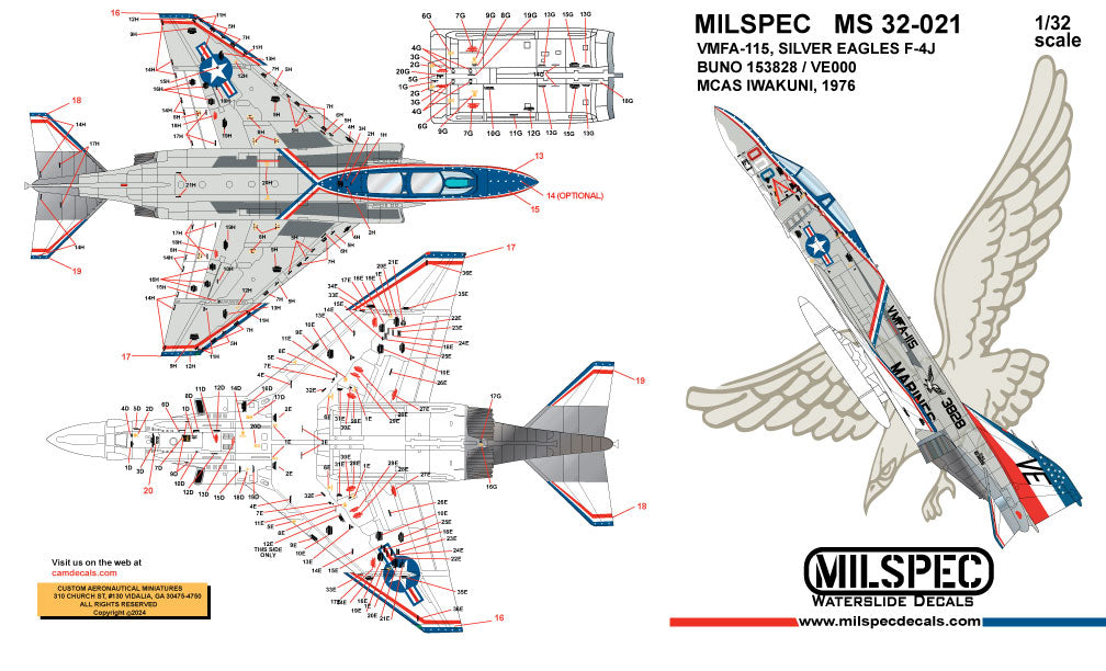 Milspec MPEC32021 F-4J Phantom VMFA-115 Silver Eagles 1:32