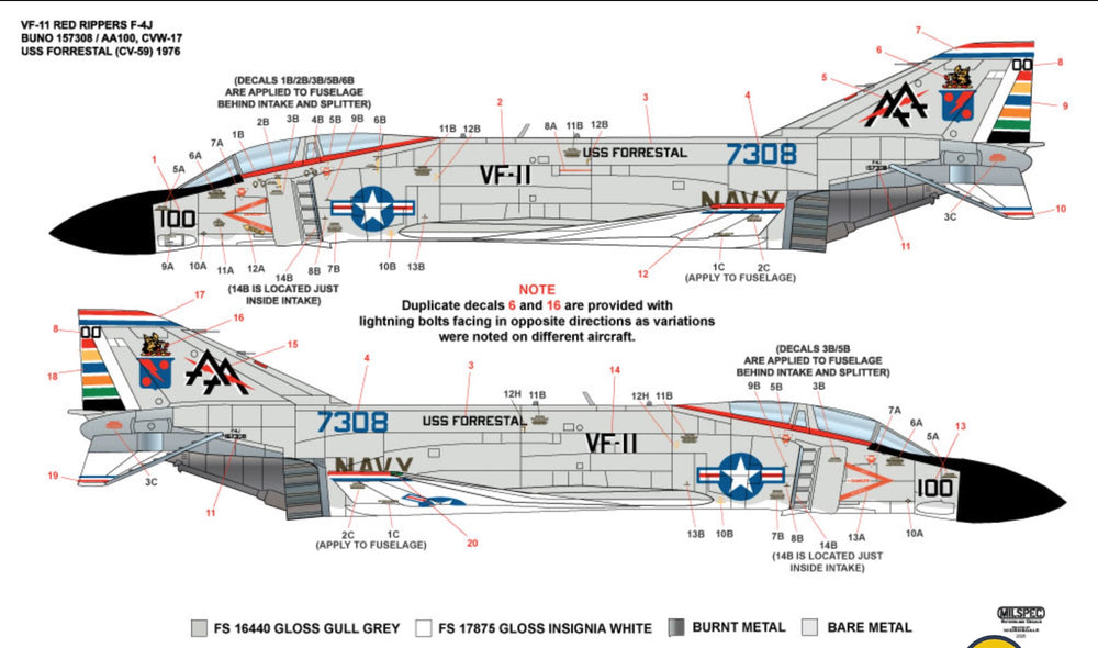 Milspec MPEC32022 F-4J Phantom VF-11 Red Rippers 1:32