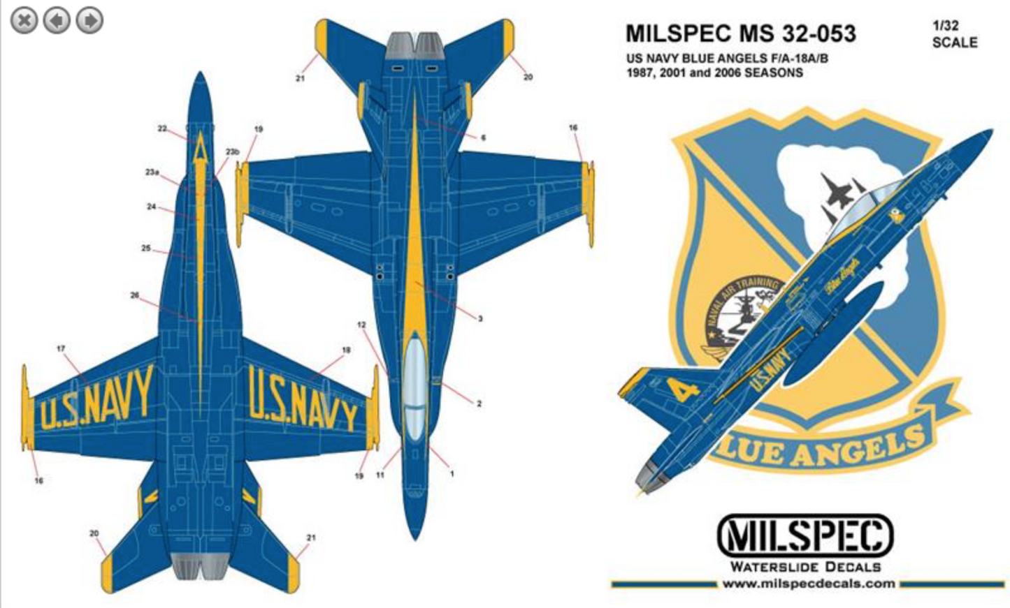 Milspec MPEC32053 F/A-18A-D Blue Angels 1987-2006 1:32