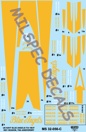 Milspec MPEC32056 1:32 McDonnell-Douglas F/A-18E/F Hornet US Navy Angels 2021