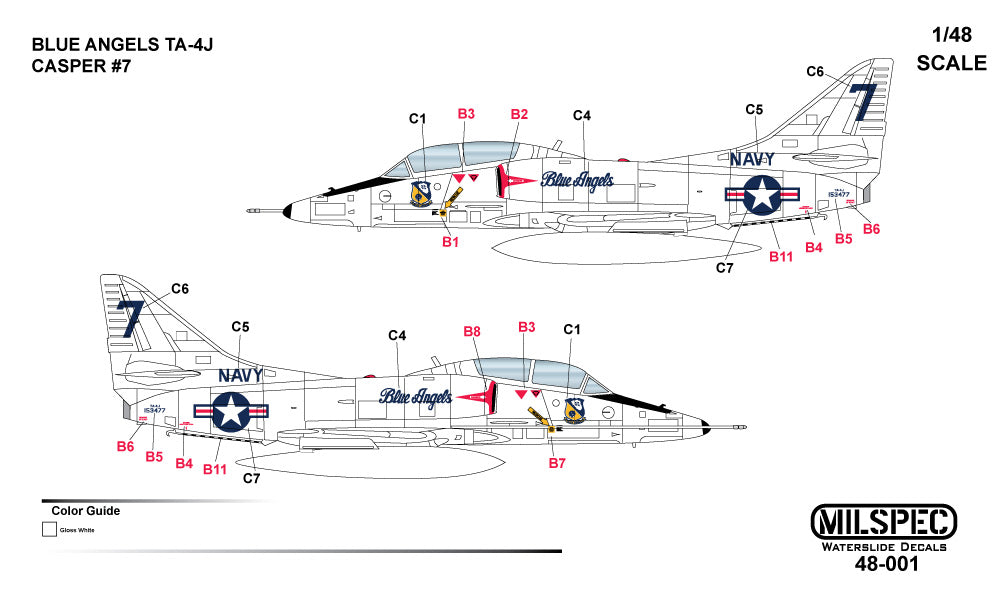 Milspec MPEC48001 TA-4J Skyhawk Casper Blue Angels 1:48