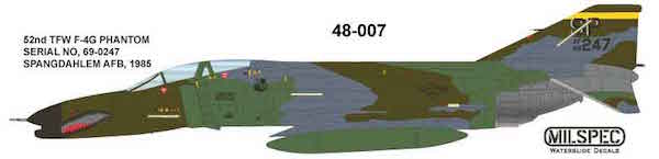 Milspec MPEC48007 1:48 McDonnell F-4G Phantom 52nd TFW SPANGDAHLM AB 1985