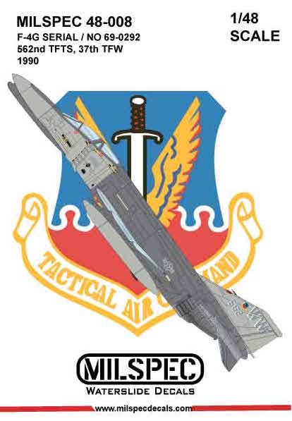 Milspec MPEC48008 1:48 McDonnell F-4G Phantom 562nd TFTS 37th TFW 1990