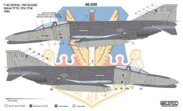 Milspec MPEC48008 1:48 McDonnell F-4G Phantom 562nd TFTS 37th TFW 1990