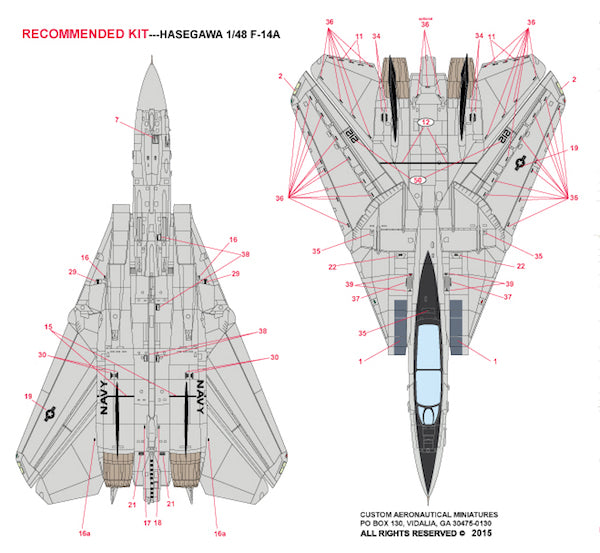 Milspec MPEC48011 1:48 Grumman F-14A Tomcat VF-103 JOLLY ROGERS 1981 USS Nimitz