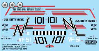 Milspec MPEC48012 F-14A Tomcat VF-51 Screaming Eagles 1:48