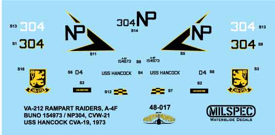 Milspec MPEC48017 A-4F Skyhawk VA-212 Rampart Raider 1:48