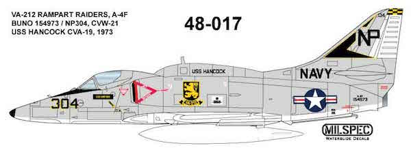 Milspec MPEC48017 A-4F Skyhawk VA-212 Rampart Raider 1:48