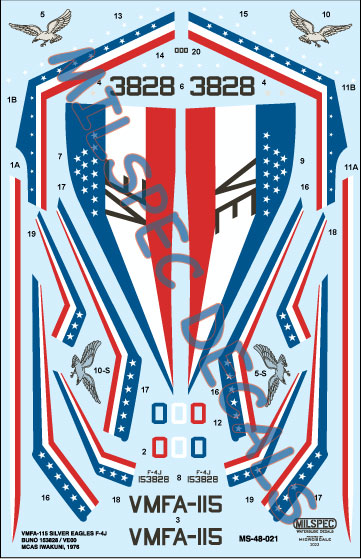 Milspec MPEC48021 F-4J Phantom VMFA-115 Silver Eagles 1:48