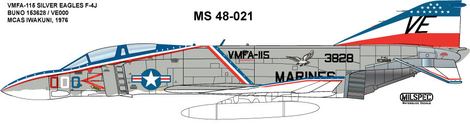 Milspec MPEC48021 F-4J Phantom VMFA-115 Silver Eagles 1:48