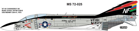 Milspec MPEC48025 1:48 McDonnell F-4N Phantom VF-161 CHARGERS