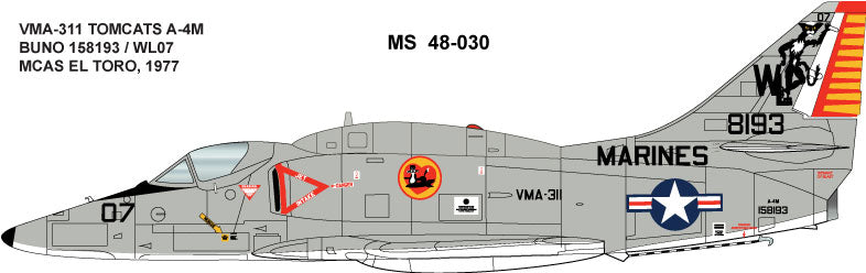Milspec MPEC48030 1:48 Douglas A-4F Skyhawk VMA-311 'TOMCATS' 1977 MCAS EL TORO