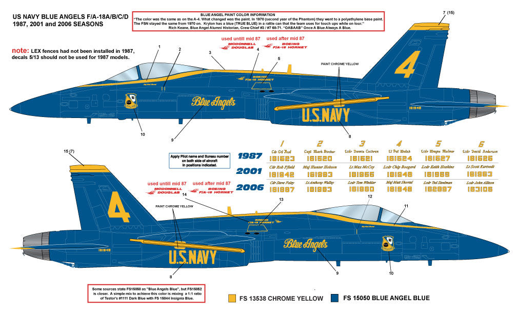 Milspec MPEC48053 1:48 McDonnell-Douglas F/A-18A/B/C/D Hornet US Navy Blue Angel