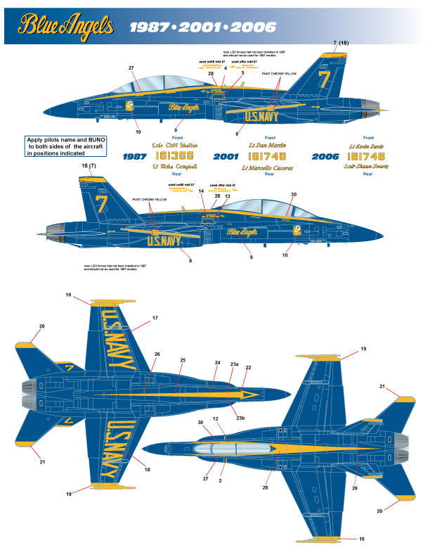 Milspec MPEC48053 1:48 McDonnell-Douglas F/A-18A/B/C/D Hornet US Navy Blue Angel