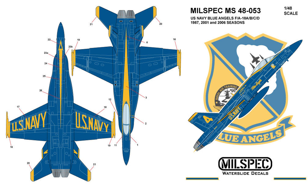 Milspec MPEC48053 1:48 McDonnell-Douglas F/A-18A/B/C/D Hornet US Navy Blue Angel