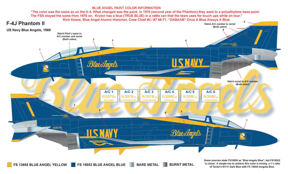 Milspec MPEC48054 1:48 McDonnell F-4J Phantom US Navy Blue Angels  1969