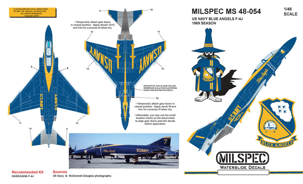 Milspec MPEC48054 1:48 McDonnell F-4J Phantom US Navy Blue Angels  1969