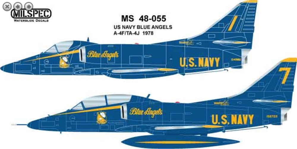 Milspec MPEC48055 1:48 Douglas A-4F Skyhawk US Navy Blue Angels 1978