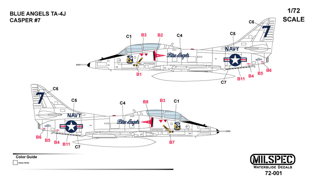 Milspec MPEC72001 TA-4J Skyhawk Casper Blue Angels 1:72