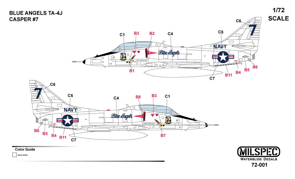 Milspec MPEC72001 TA-4J Skyhawk Casper Blue Angels 1:72