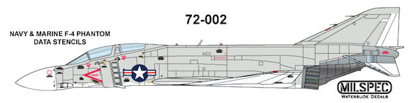 Milspec MPEC72002 1:72 McDonnell F-4B Phantom HI/VIZ DATA STENCILS