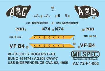 Milspec MPEC72003 F-4B Phantom VF-84 Jolly Rogers 1:72