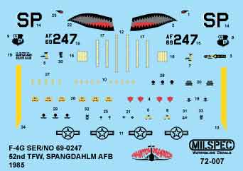 Milspec MPEC72007 1:72 McDonnell F-4G Phantom 52nd TFW SPANGDAHLM AB 1985