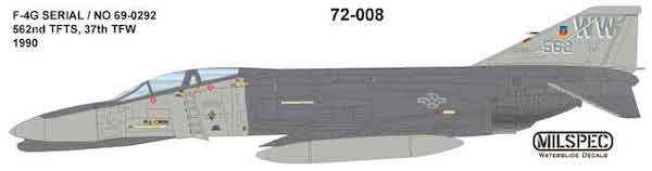 Milspec MPEC72008 1:72 McDonnell F-4G Phantom 562nd TFTS 37th TFW 1990