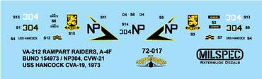 Milspec MPEC72017 A-4F Skyhawk VA-212 Rampart Raiders 1:72
