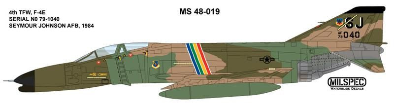 Milspec MPEC72019 1:72 McDonnell F-4E Phantom 4th TFW 1984 SEYMOUR JOHNSON AFB