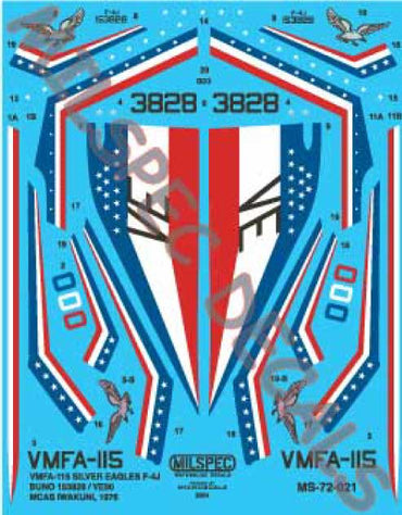 Milspec MPEC72021 F-4J Phantom VMFA-115 Silver Eagles 1:72