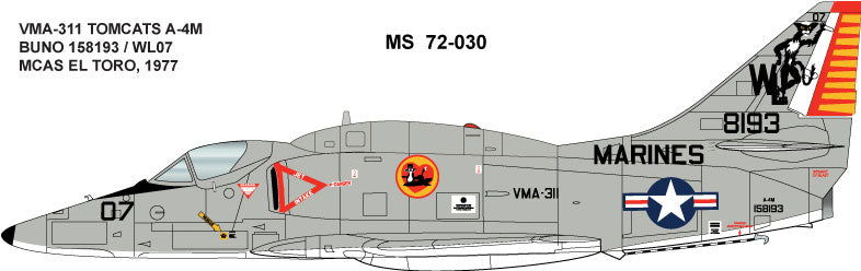 Milspec MPEC72030 1:72 Douglas A-4F Skyhawk VMA-311 'TOMCATS' 1977 MCAS EL TORO