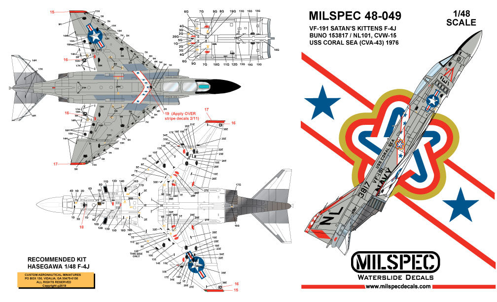 Milspec MPEC72049 F-4J Phantom VF-191 Satan's Kittens 1:72