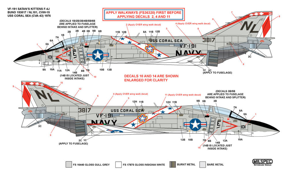 Milspec MPEC72049 F-4J Phantom VF-191 Satan's Kittens 1:72