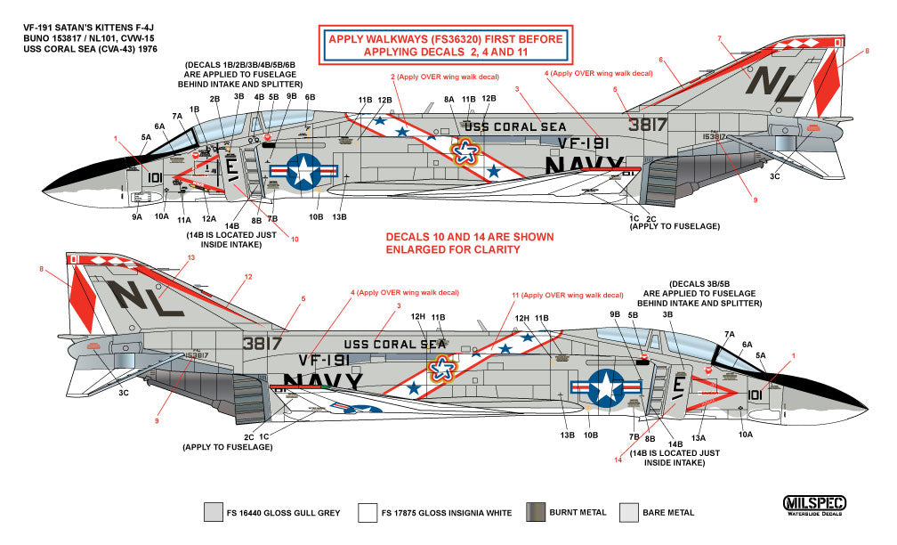 Milspec MPEC72049 F-4J Phantom VF-191 Satan's Kittens 1:72