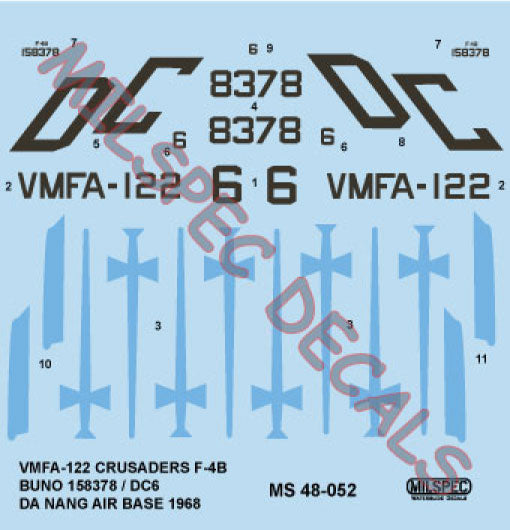 Milspec MPEC72052 1:72 McDonnell F-4B Phantom VMFA-122 CRUSADERS 1968