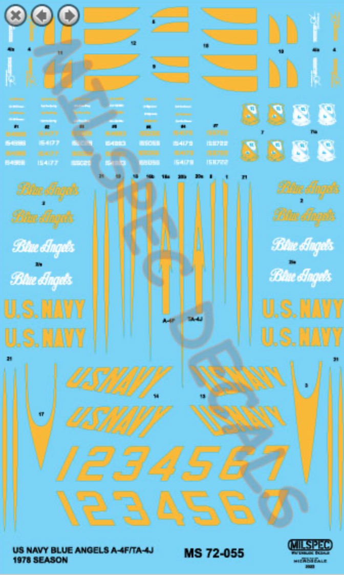 Milspec MPEC72055 1:72 Douglas A-4F/TA-4J Skyhawk US Navy Blue Angels 1978