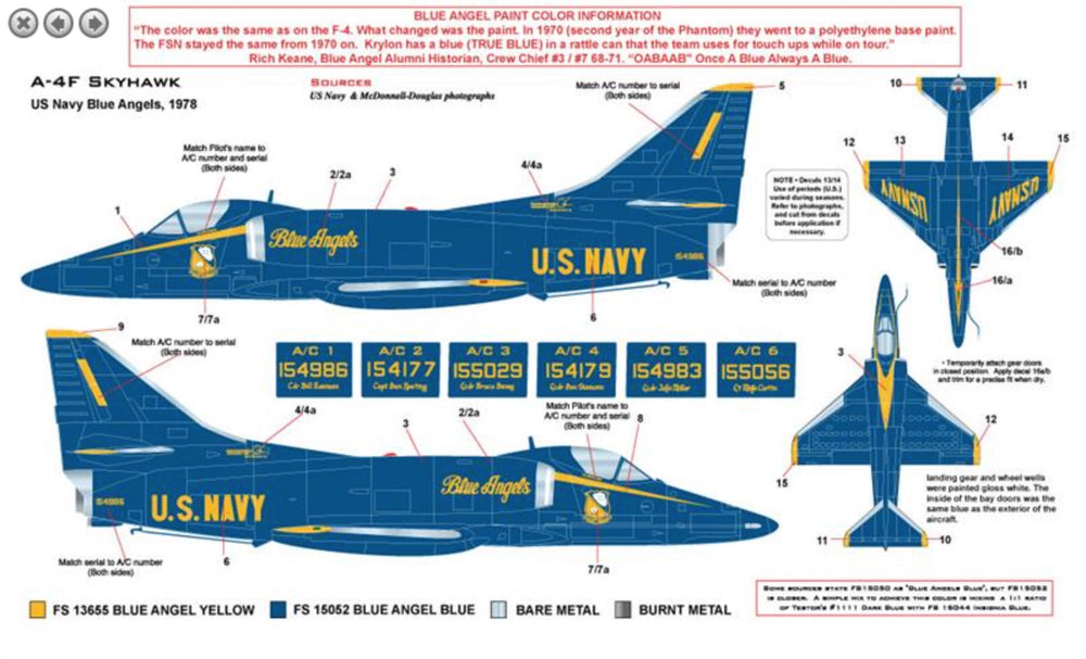 Milspec MPEC72055 1:72 Douglas A-4F/TA-4J Skyhawk US Navy Blue Angels 1978