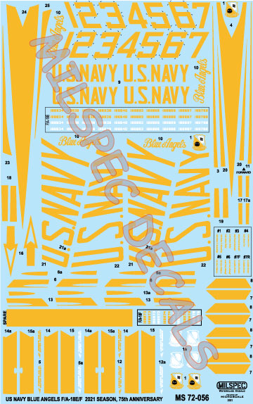 Milspec MPEC72056 1:72 McDonnell-Douglas F/A-18E/F Hornet US Navy Angels 2021