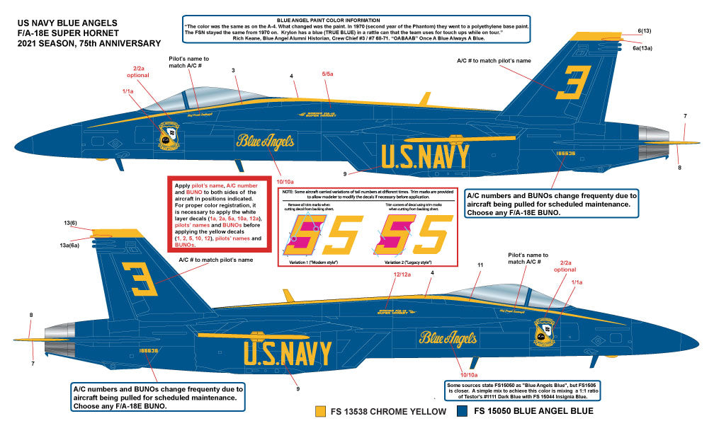 Milspec MPEC72056 1:72 McDonnell-Douglas F/A-18E/F Hornet US Navy Angels 2021